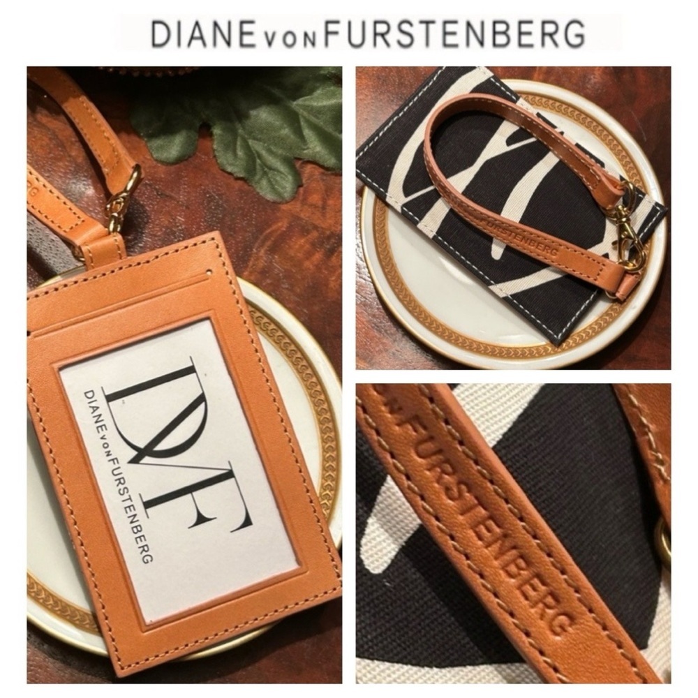 Diane Von Furstenberg Faux Leather Luggage Tag